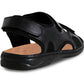 JOHN Mens Black Leather Hiking Sandals