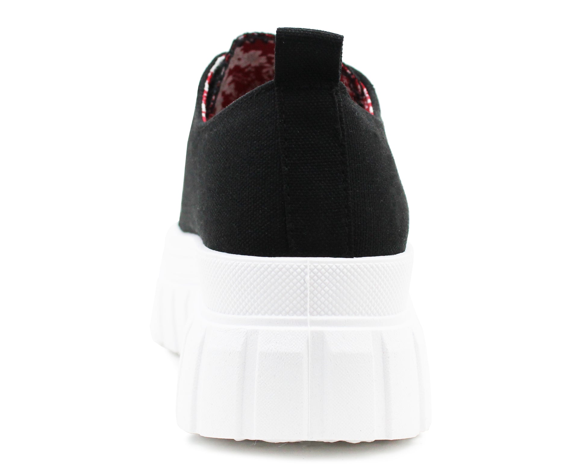 Platform Trainers Black And Red Chunky Trainers Womens Canvas