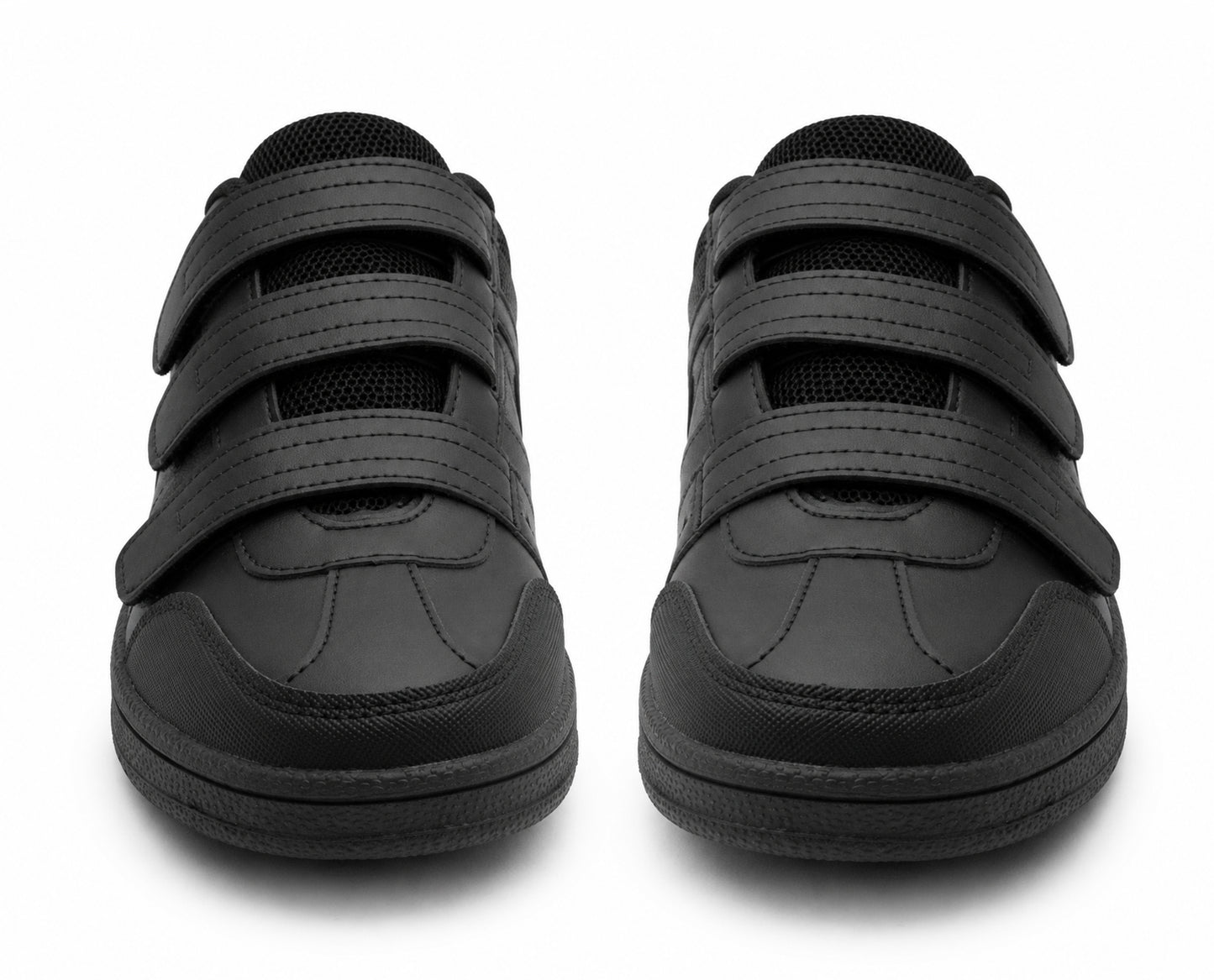 Boys Touch Fasten Trainers Kids Easy Close PE School Shoes Black Uniform Sneakers