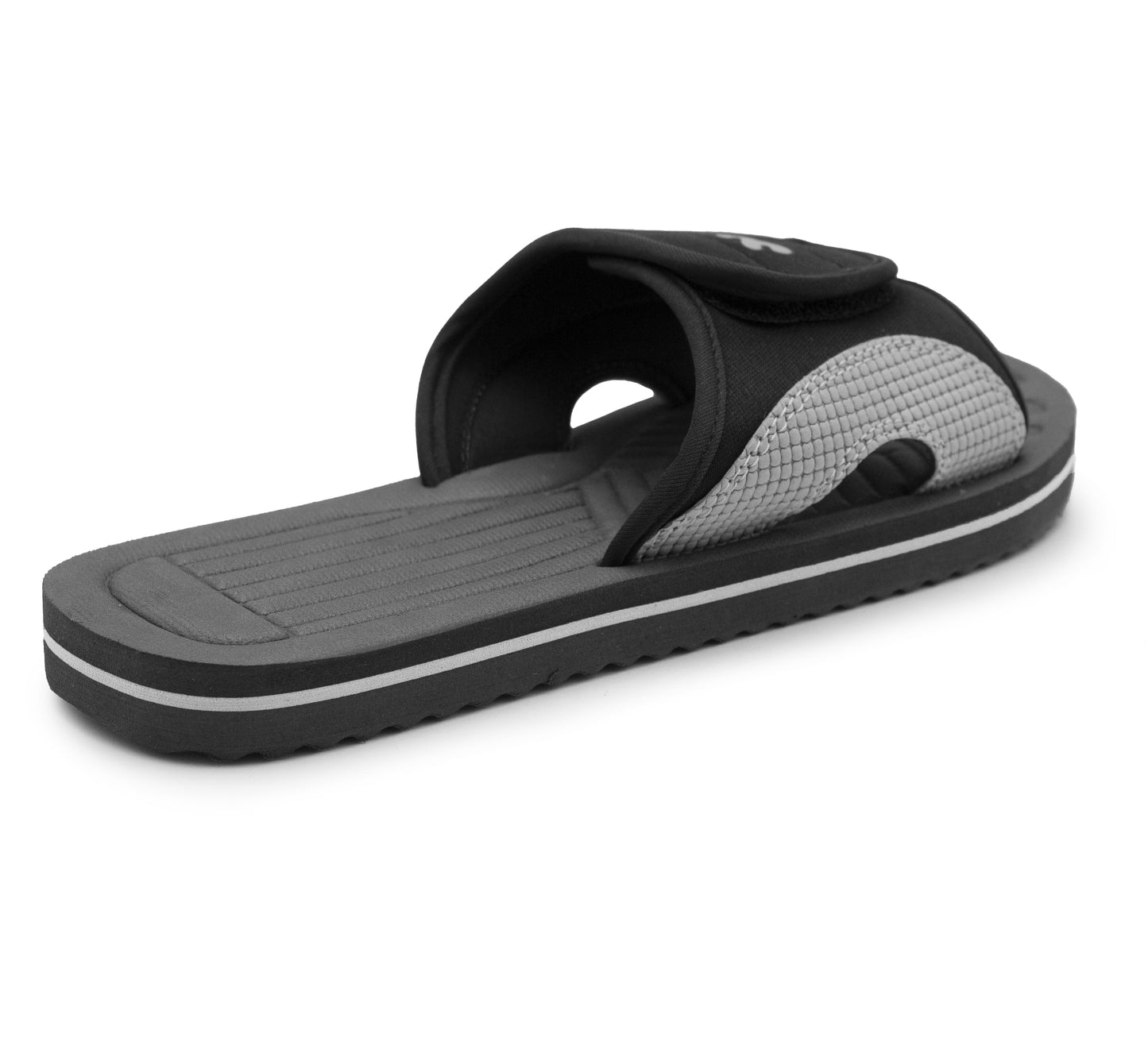 Unisex Lightweight Black Slides Touch Fasten Casual Beach Summer Pool Flip Flop Sandals