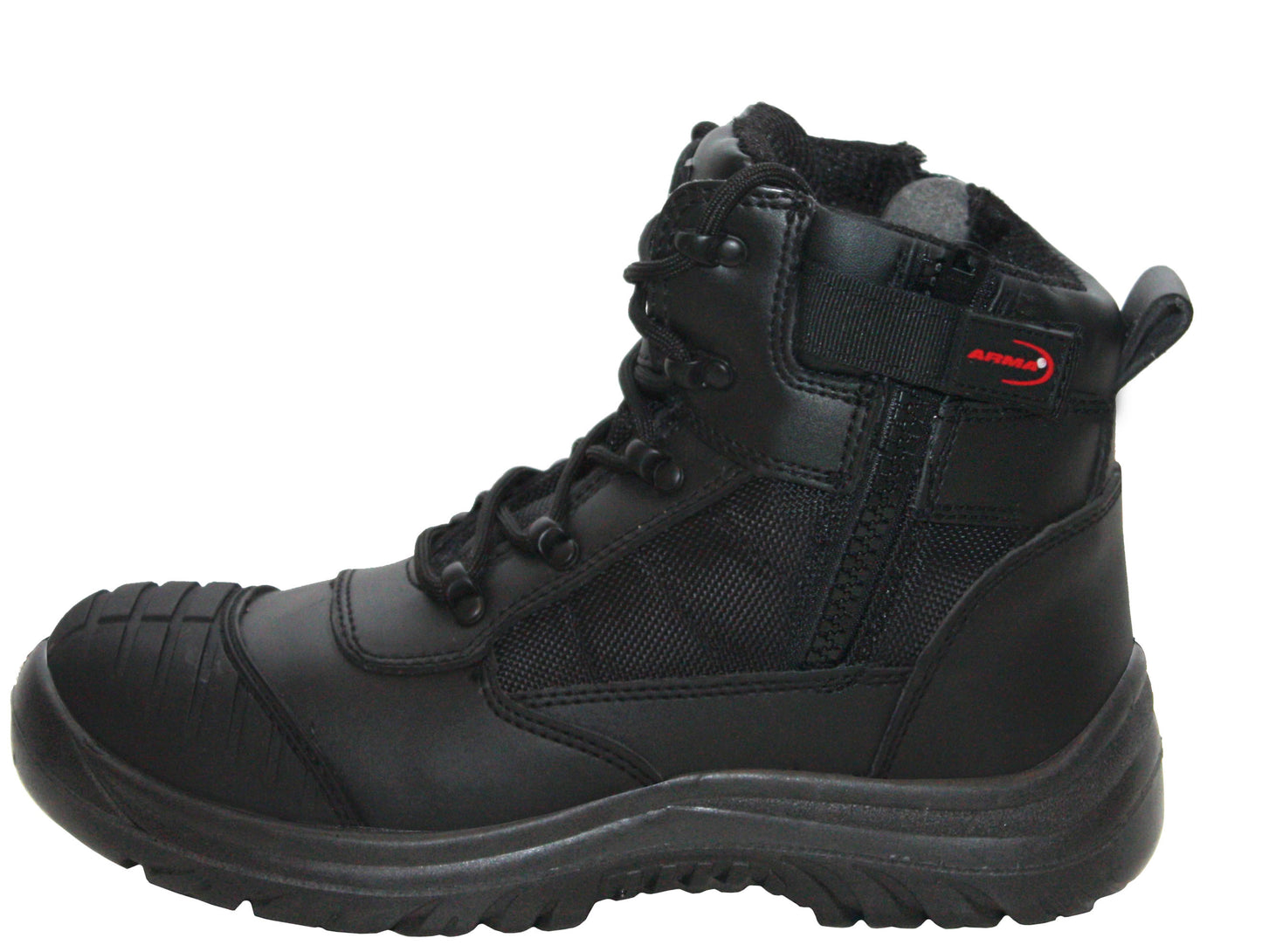 Mens Black Leather S3 Steel Toe Cap Midsole Ankle Safety Boots