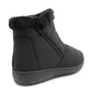 Womens Winter Black Boots Faux Fur Lined Zip Up Warm Insulated Ladies Slip On Quilted Thermal Ankle Boot