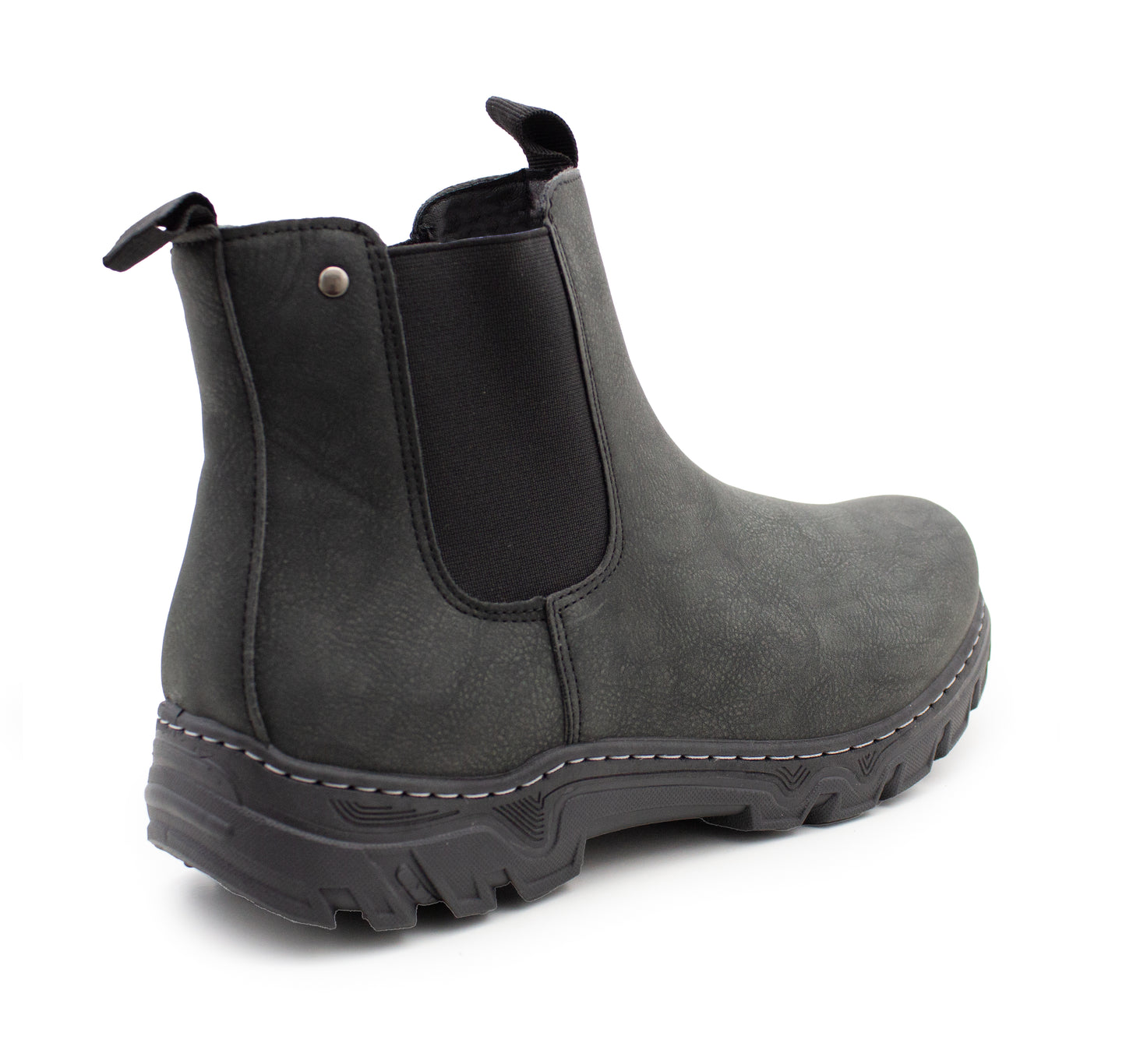 Mens Chelsea Boots Rugged Faux Leather Dealer Ankle Boots Slip On Elastic Twin Gusset Fashion Boot