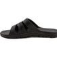 Womens All Black Sliders EVA Lightweight Ladies Summer Beach Shower Bathroom Fashion Spa Slipper Mules Flip Flop Sandals