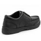 Boys Youth School Shoes All Black Faux Leather Lace Up Formal Smart Uniform Shoes
