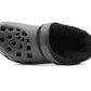 Womens Warm Fur Lined Thermal Black Garden Clogs Lightweight EVA Slip On Slippers Kitchen Nurse Indoor House Shoes Sandals