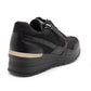Womens Platform Wedge Trainers Black Lace Up Zip Memory Foam Casual Comfort Sneakers Cushioned Sole Fashion Shoes