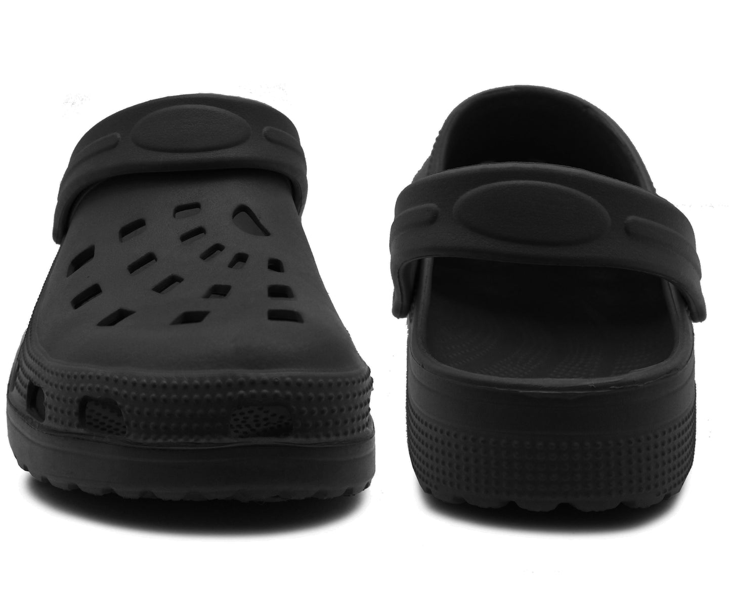 Kids Unisex Black Clogs Lightweight EVA Breathable Unisex Boys Girls Slip On Adjustable Garden Beach Pool Slides Sandals