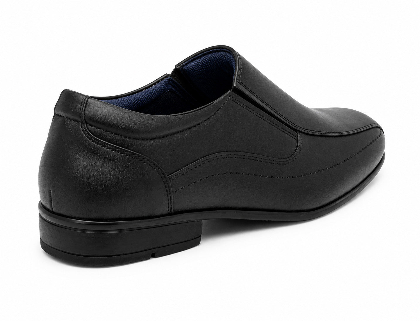 Boys Genuine Leather Slip On School Shoes Smart Black Formal Wedding Shoes