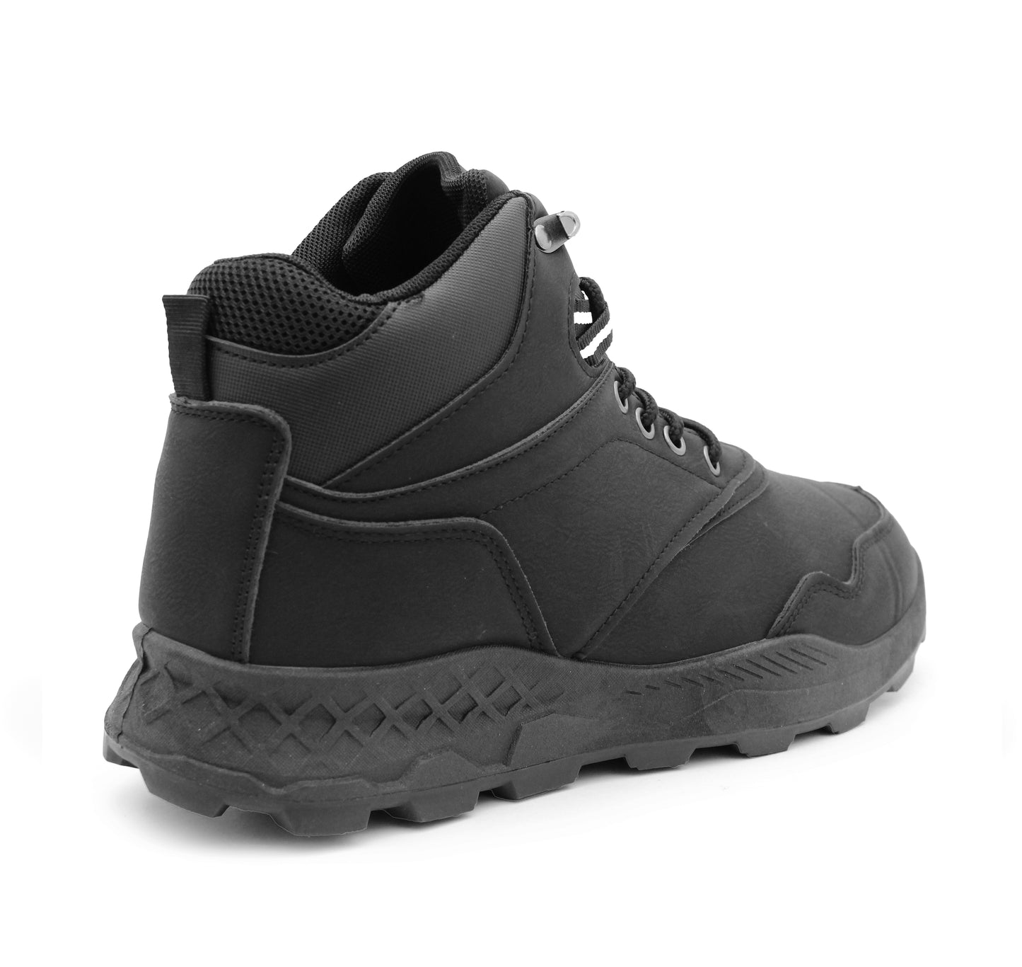 Mens Outdoor Hiking Boots High Top Walking Shoes Flat Casual Faux Leather Trekking Boot Shoes