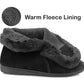 Womens Touch Fasten Slipper Boots Ladies Warm Velour Ankle Bootee Slip On Indoor House Shoes Booties