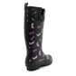 Womens Adjustable Calf Wellies Black Dragonfly Waterproof Ladies Fashion Festival Dog Walking Rain Mud Wellington Boots
