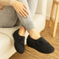 Womens Slippers Warm Fleece Lined Twin Touch Fasten Wide Opening Diabetic Ladies Felt Winter Slip On House Shoes