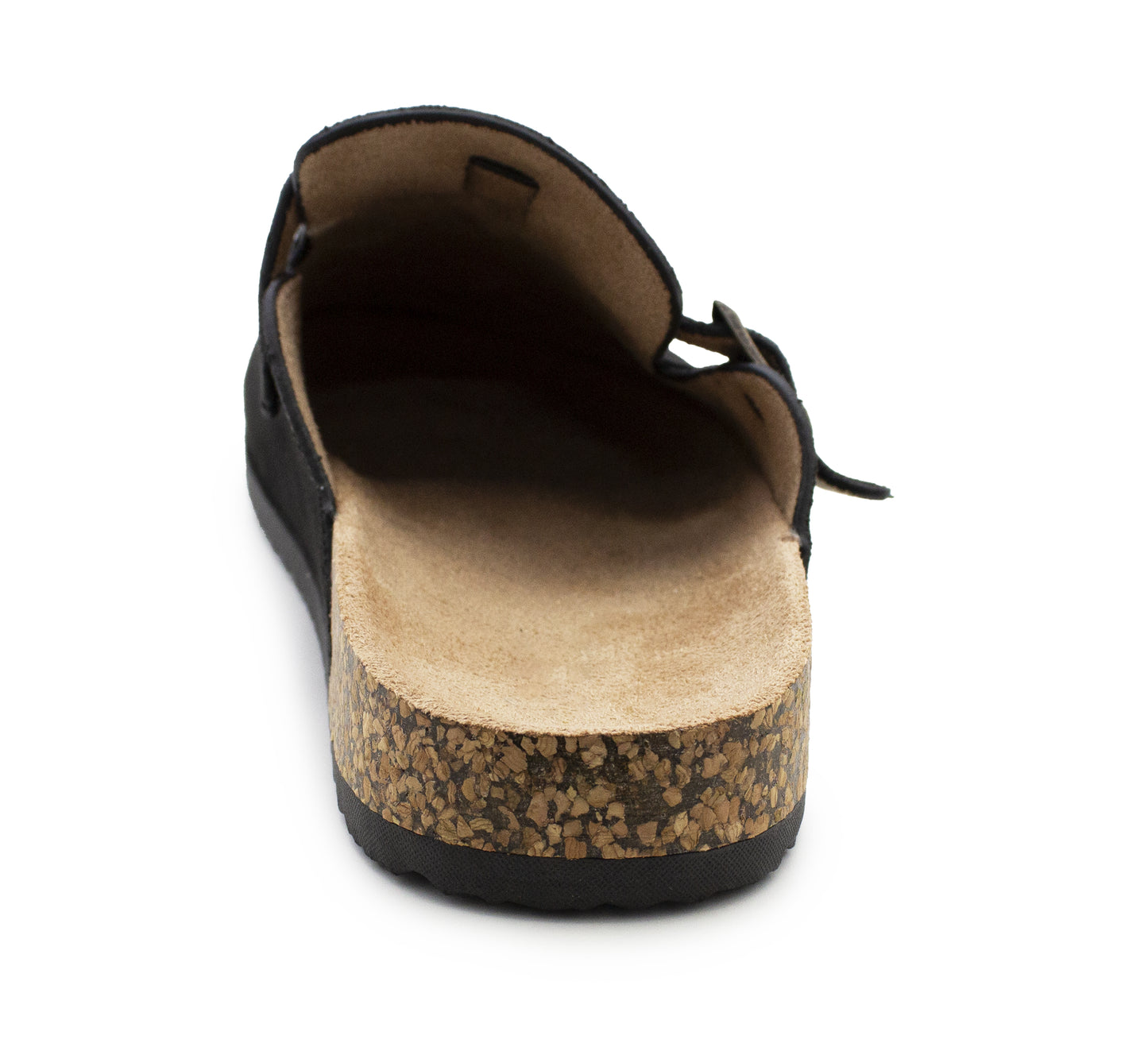 Mens Faux Suede Clogs Slip On Adjustable Buckle Cork Footbed Arch Support Backless Mules Flat Casual Slippers