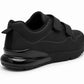 Kids Boys Black School Trainers Easy Fasten Touch Fastening Shoes Faux Leather Smart Uniform Sports Sneakers for Toddlers, Juniors & Older Boys