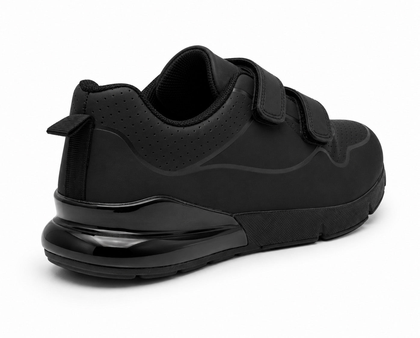 Kids Boys Black School Trainers Easy Fasten Touch Fastening Shoes Faux Leather Smart Uniform Sports Sneakers for Toddlers, Juniors & Older Boys