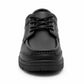 Boys Youth School Shoes All Black Faux Leather Lace Up Formal Smart Uniform Shoes