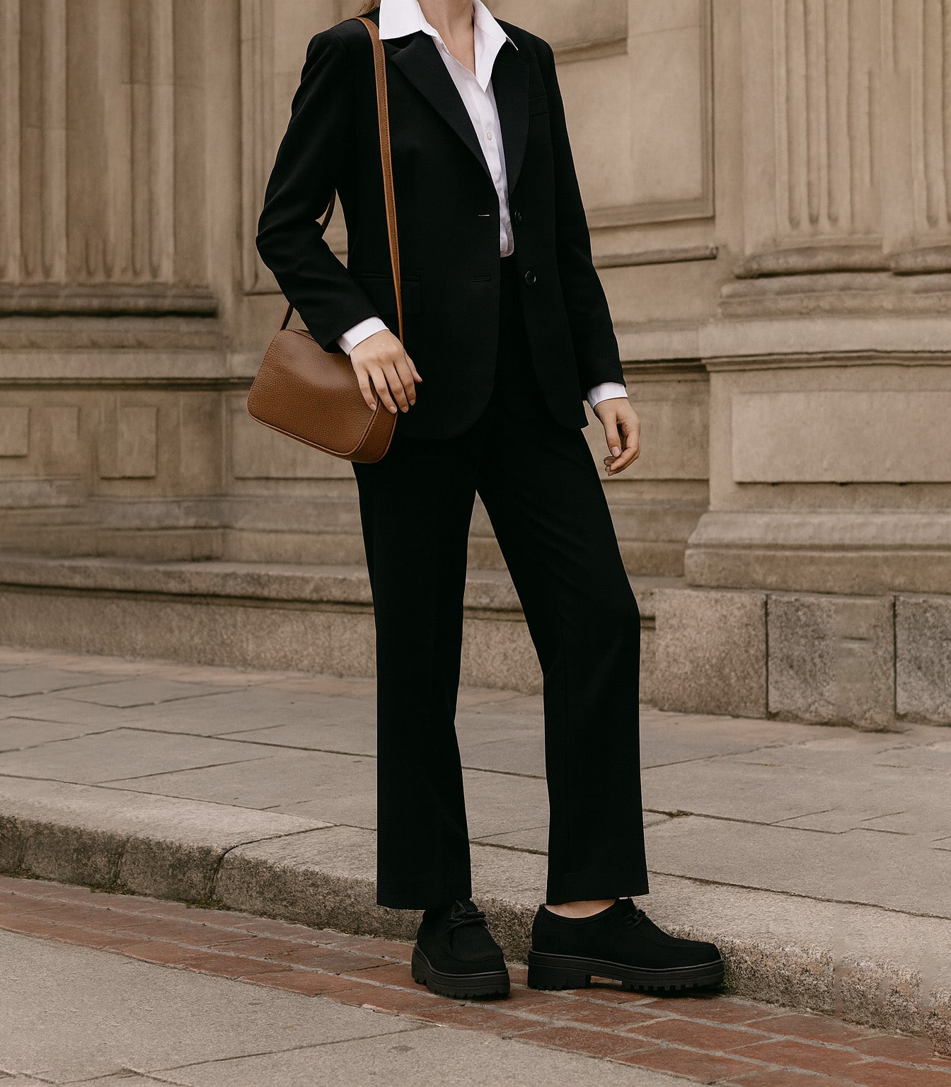 Womens Platform Loafers Faux Suede Chunky Sole Lace Up Block Heel Smart Casual Work Business Formal Shoes