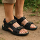 Mens Sports Sandals Black Hiking Outdoor Easy Fasten Triple Touch Close Straps Trekking Beach Walking Water Summer Shoes (Copy)