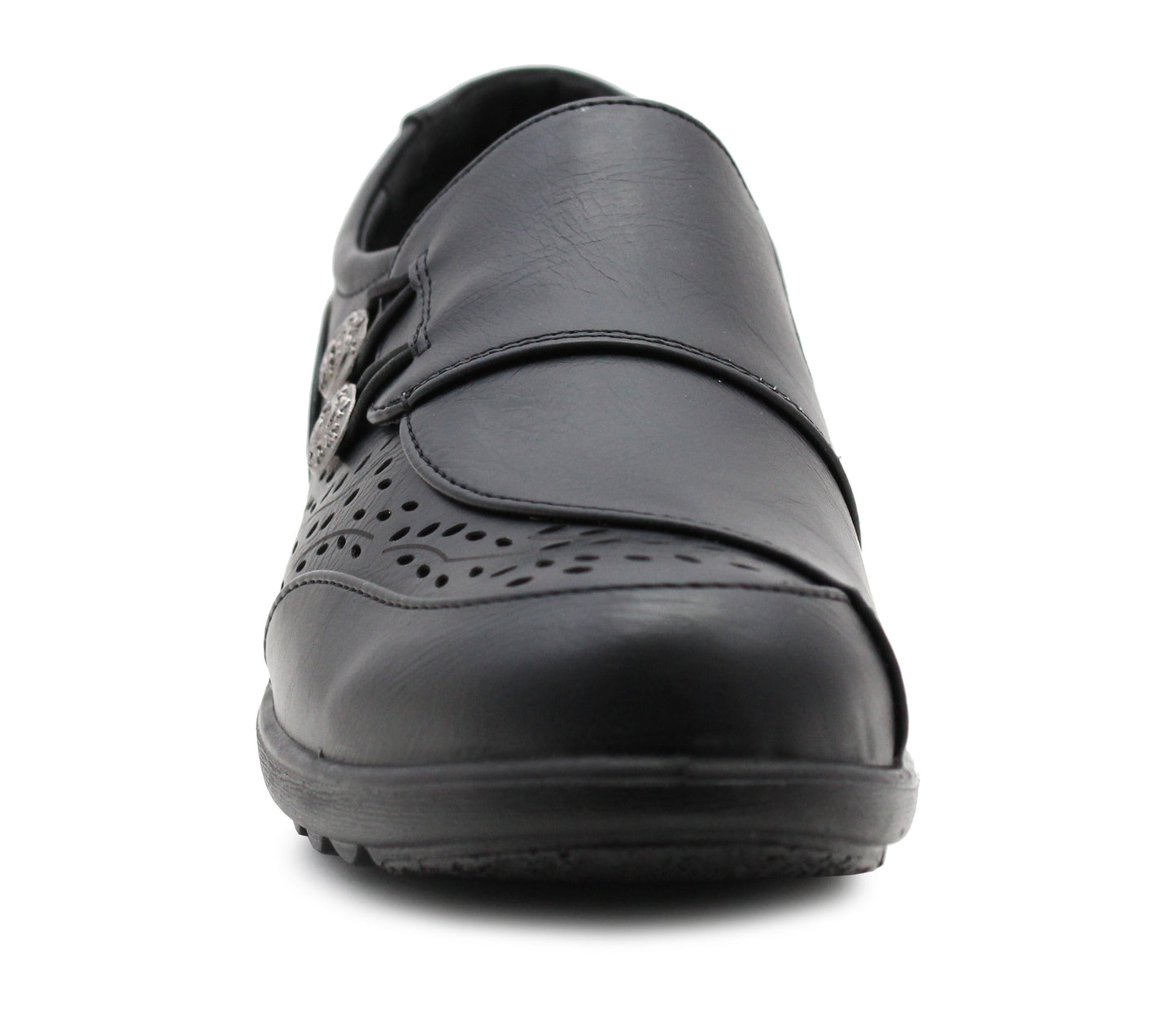 Womens Slip On Elastic Loop Fasten Loafers Ladies Casual Smart Low Wedge Office Moccasin Pumps Shoes