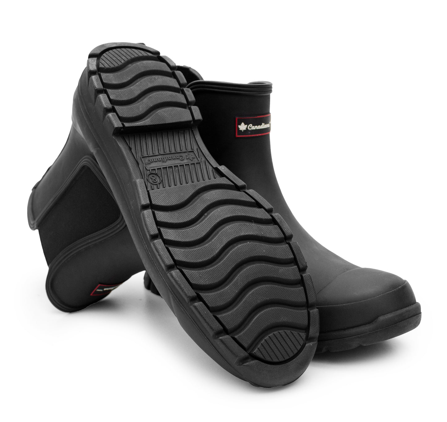 Womens Waterproof Wellies Ankle Boots Ladies Rubber Wellingtons Slip On Short Rain Boot in Black