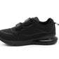 Kids Boys Black School Trainers Easy Fasten Touch Fastening Shoes Faux Leather Smart Uniform Sports Sneakers for Toddlers, Juniors & Older Boys