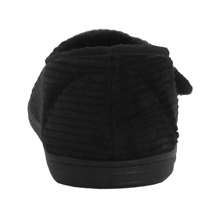Mens Gents Touch Fasten Easy Close Strap Check Velour Warm Fleece Lined Indoor Hard Sole Slippers UK SIZE 7