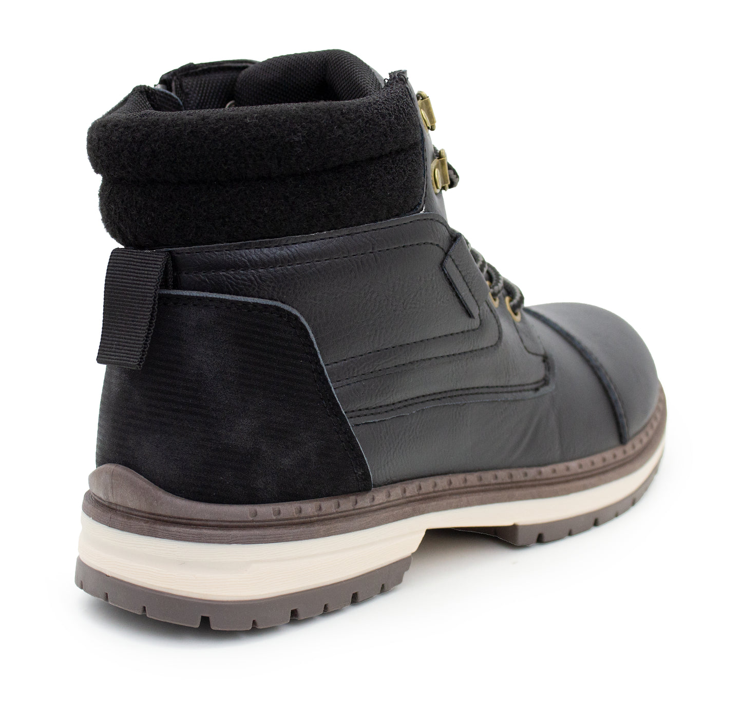 Mens Ankle Boots Faux Leather Smart Casual Lace Up Side Zip Fashion Boots