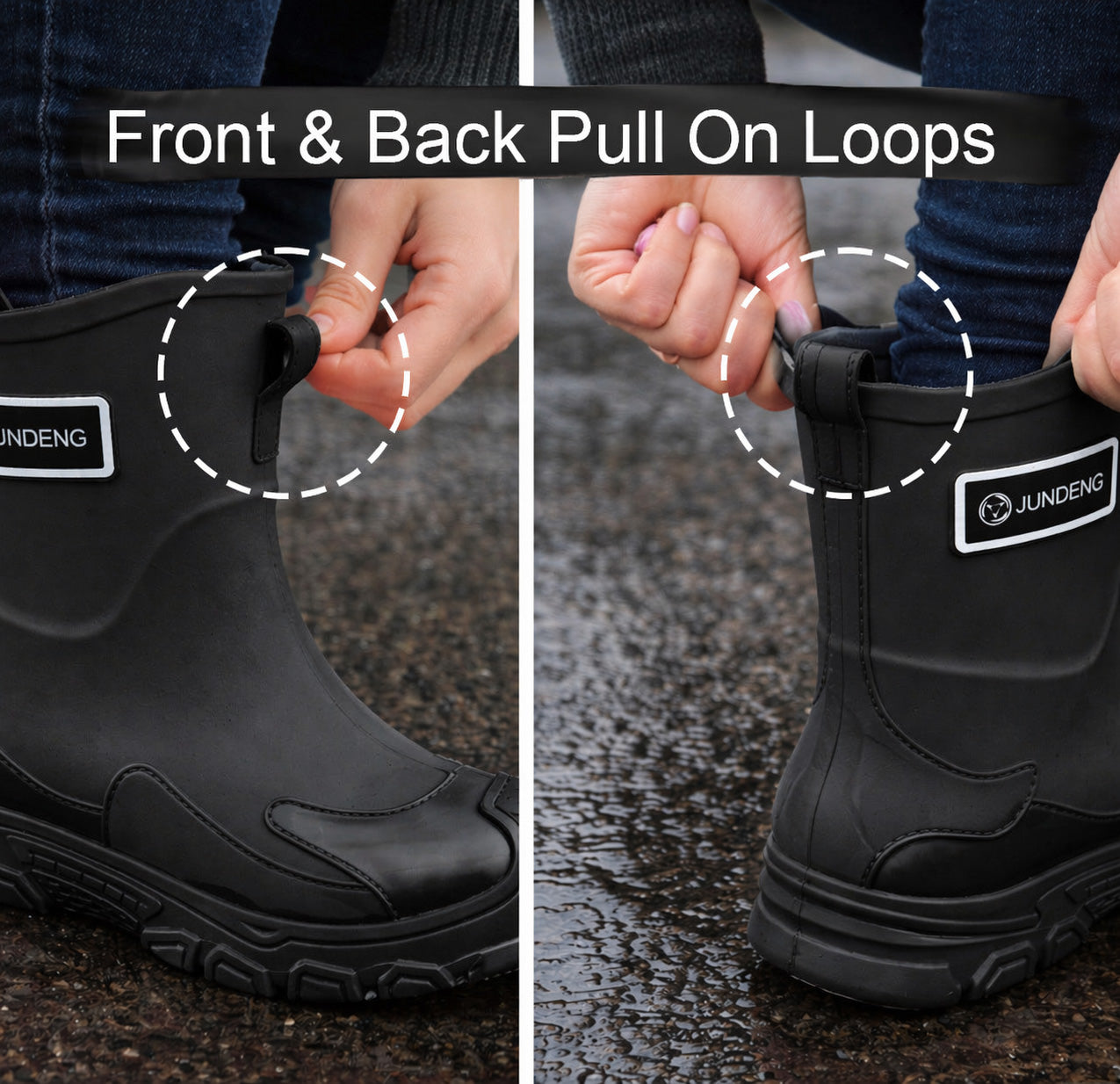 Womens Short Wellies Waterproof Ladies Mid Calf Wellington Boots Garden Walking Outdoor Mud Snow Rain Boots