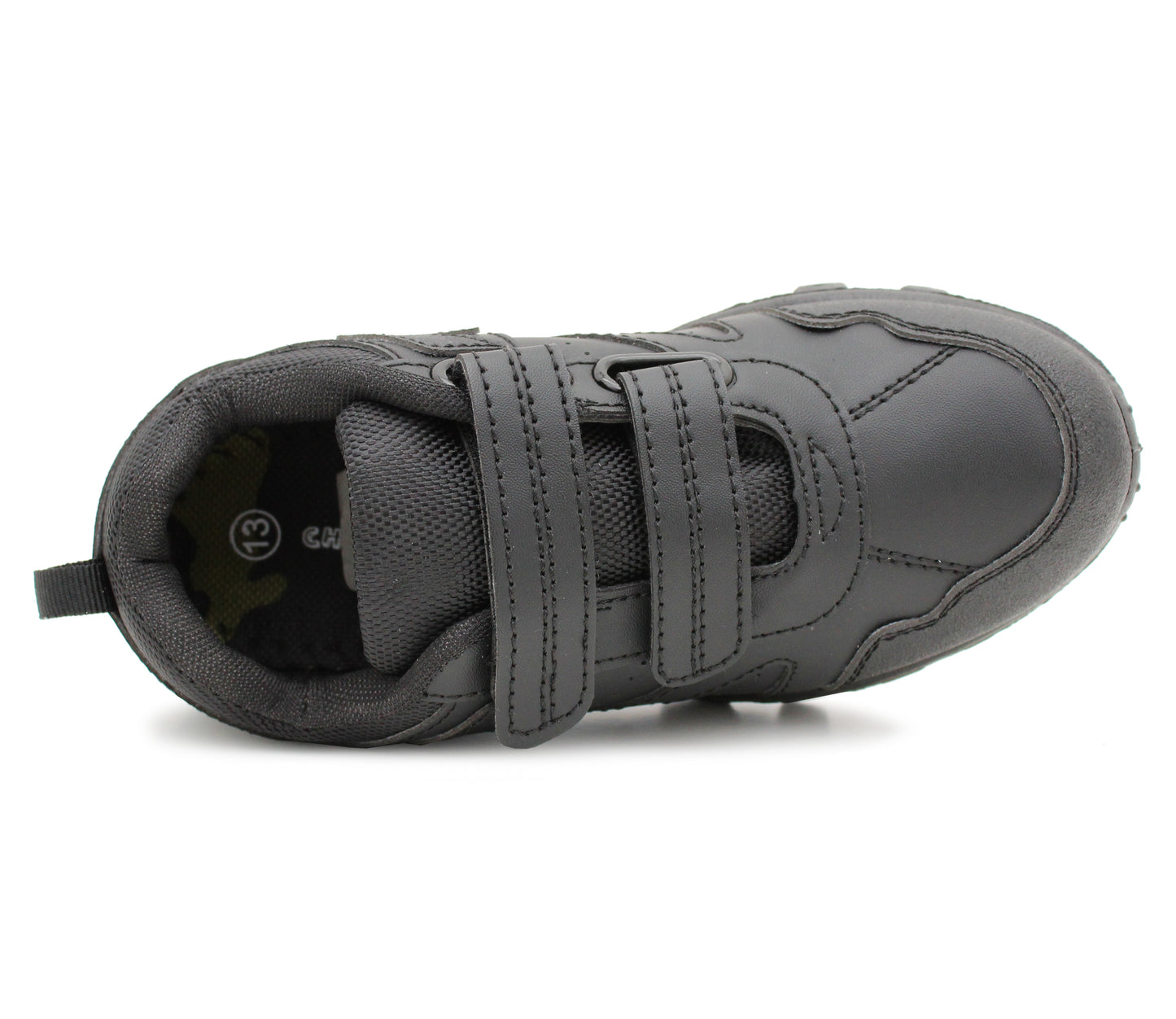 BOLT Boys Kids Black School Shoes Trainers Touch Fasten Casual Uniform Sneaker Pumps