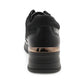Womens Platform Wedge Trainers Black Lace Up Zip Memory Foam Casual Comfort Sneakers Cushioned Sole Fashion Shoes