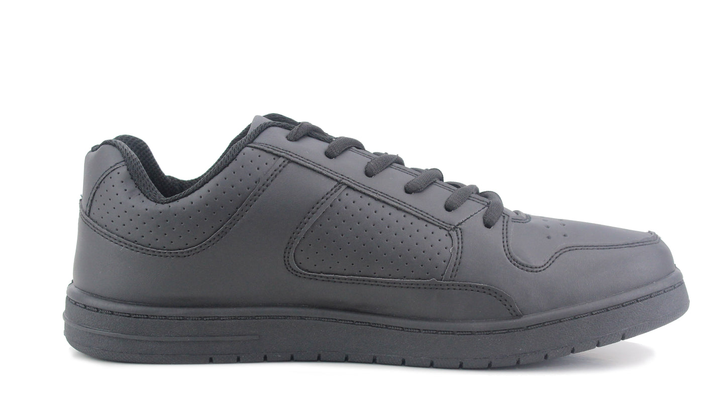 Mens Lace Up Casual Flat Fashion Gym Sneaker Black Trainers
