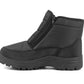 Mens Black Snow Boots Warm Thermal Fleece Lined Zip Up Slip On Insulated Outdoor Winter Walking Ankle Boots