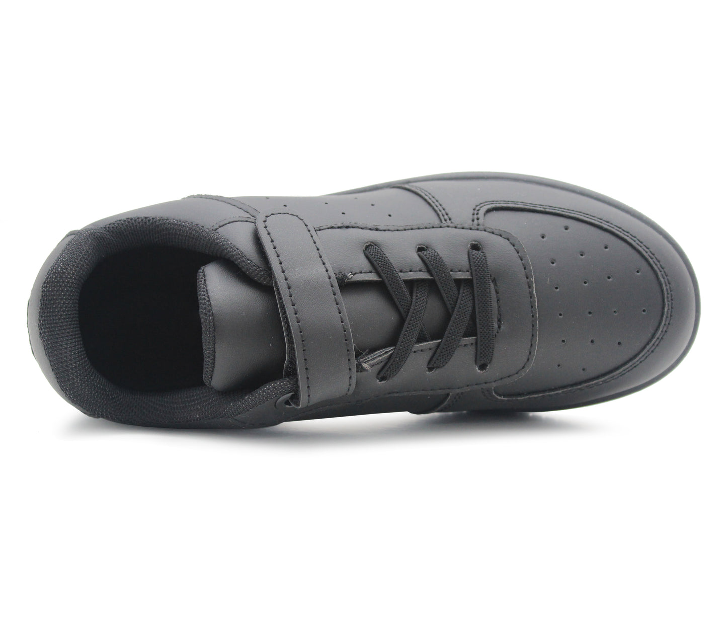 Kids Unisex Trainers Black Youth Boys Girls Touch Fastening Sports PE Gym Sneakers School Shoes