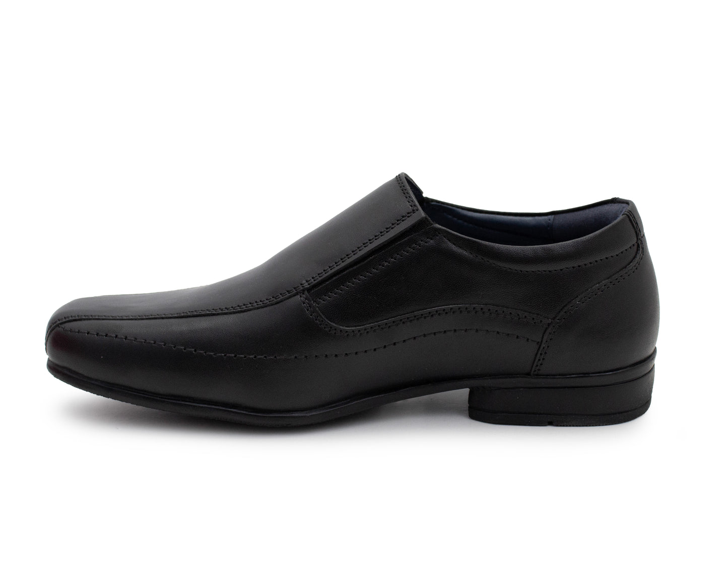 Boys Genuine Leather Slip On School Shoes Smart Black Formal Wedding Shoes