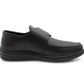 Mens Touch Fasten Formal Shoes Black Faux Leather Gel Foam Insole Smart Office Loafers