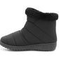 Womens Winter Black Boots Faux Fur Lined Zip Up Warm Insulated Ladies Slip On Quilted Thermal Ankle Boot