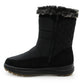 Womens Winter Snow Boots Warm Insulated Faux Fur Lined Ladies Mid Calf Zip Up Quilted Boots