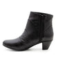 Women's Leather Ankle Boots Ladies Memory Foam Zip Up Comfort Mid Heel Boots