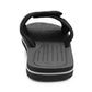 Unisex Lightweight Black Slides Touch Fasten Casual Beach Summer Pool Flip Flop Sandals