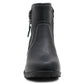 Womens Mid Heel Black Ankle Boots Ladies Zip Up Casual Fashion Block Heel Booties