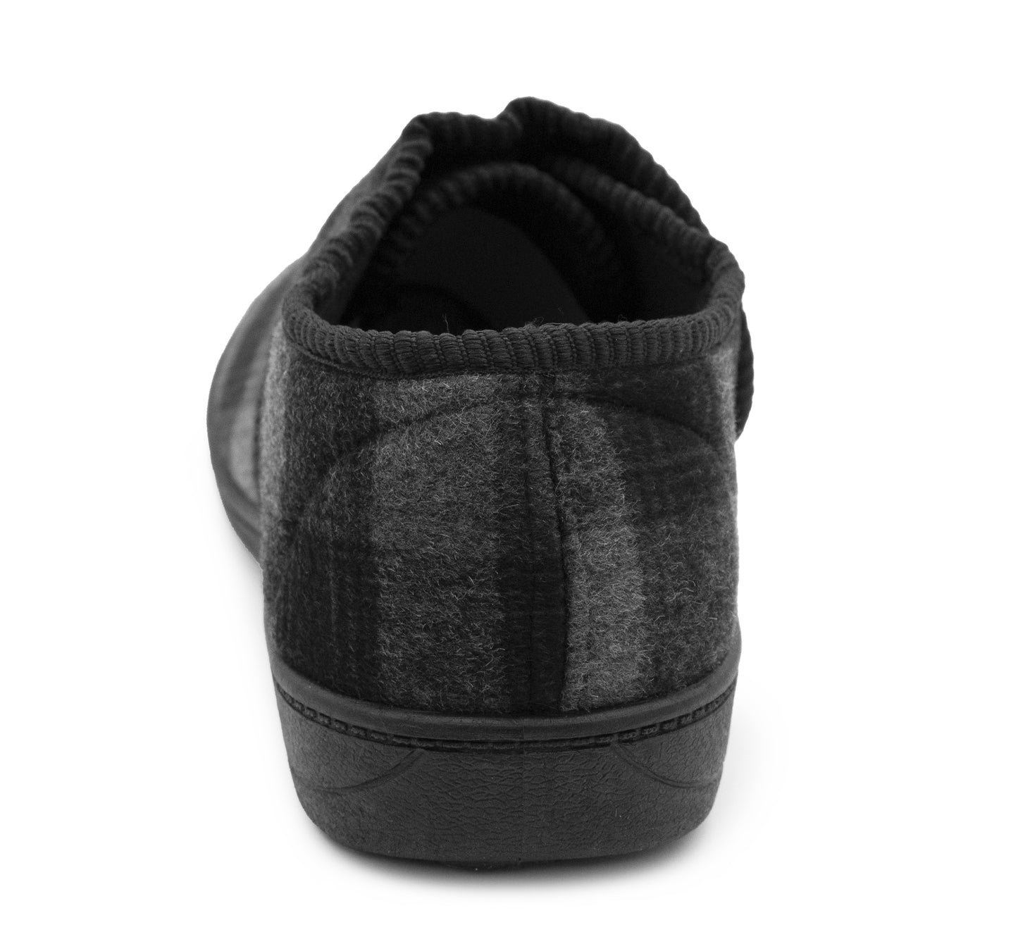 Mens Touch Fasten Slippers Navy Blue Check Felt Wide Opening House Shoes Casual Comfort Indoor Slipper (Copy)