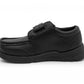 Boys Touch Fasten School Shoes Faux Leather Black to School Kids Smart Uniform Shoes