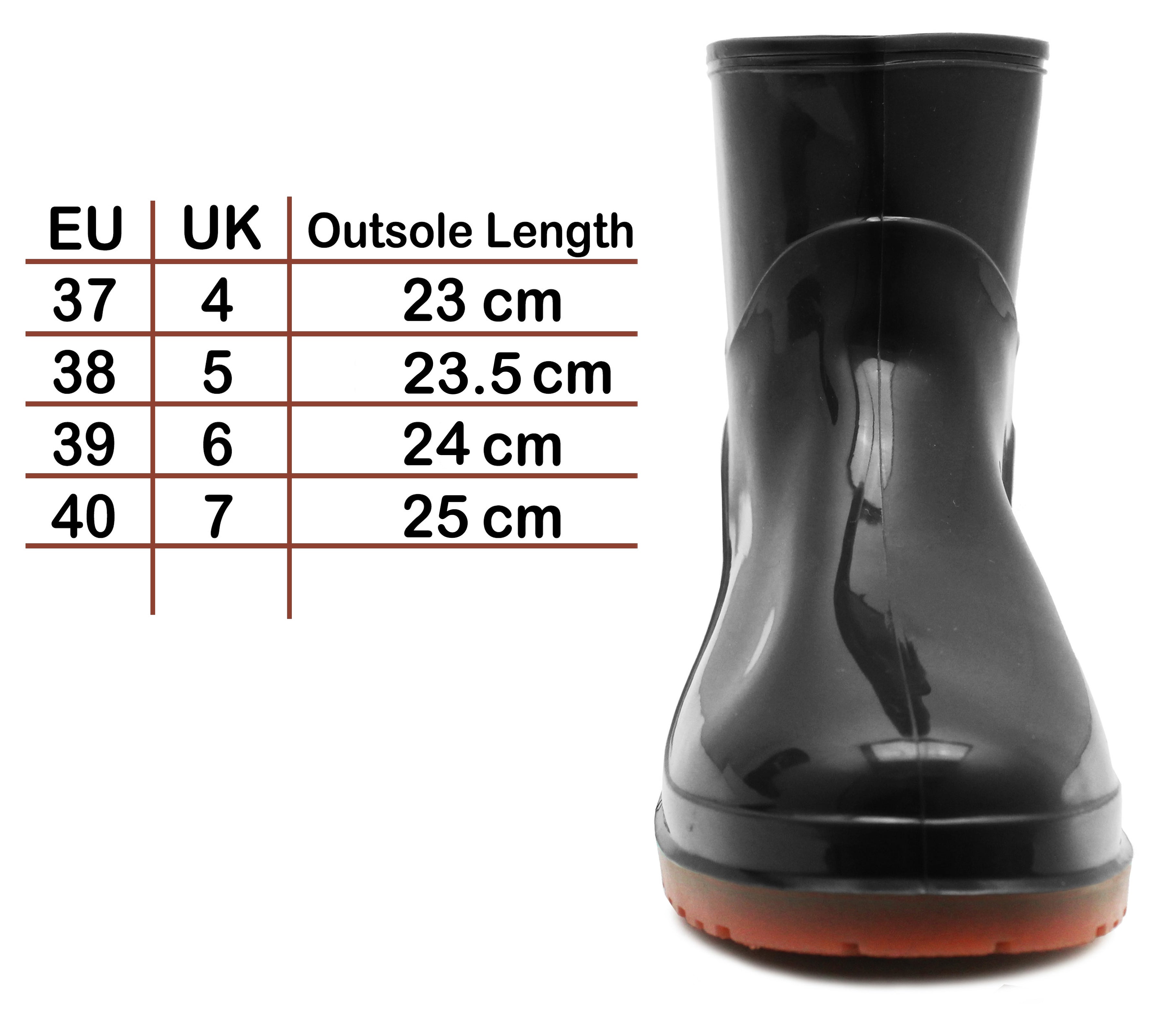 Short black shiny rain boots online