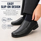 Boys Genuine Leather Slip On School Shoes Smart Black Formal Wedding Shoes