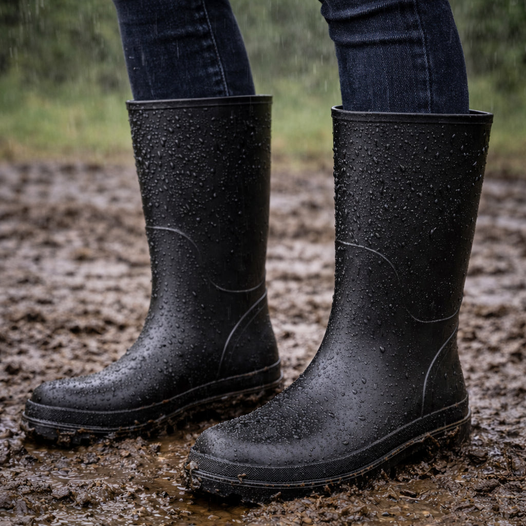 Womens Mid Calf Wellies Waterproof Ladies Fashion Festival Garden Dog Walking Rain Boot Mud Wellington Boots