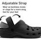 Womens Lightweight Black EVA Clogs Slip On Breathable Adjustable Strap Garden Beach Hospital Nurse Kitchen Water Shoes Sandals