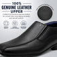 Boys Genuine Leather Slip On School Shoes Smart Black Formal Wedding Shoes