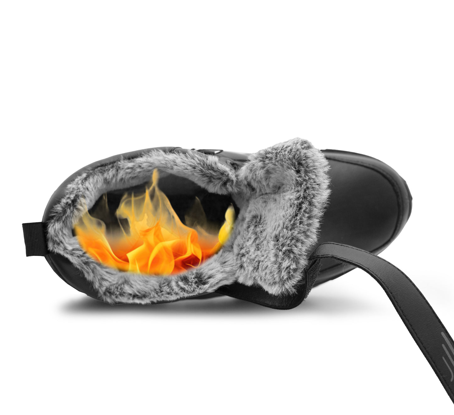 Mens Winter Snow Boots Thermal Faux Fur Lined Insulated Touch Fasten Lightweight Faux Leather Outdoor Walking Trainers