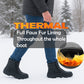 Mens Black Snow Boots Warm Thermal Fleece Lined Zip Up Slip On Insulated Outdoor Winter Walking Ankle Boots
